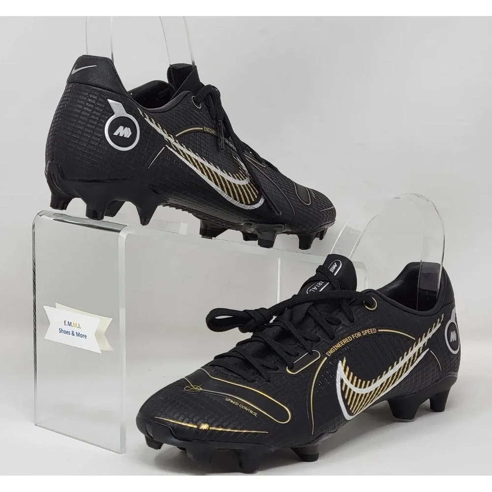 Nike Mercurial Vapor 14 Pro FG Black Gold Soccer Men's Size 4 DJ2869-007 New